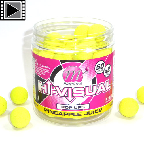 Mainline Fluo Hi Visual Pop-Ups 15mm 150ml Pineapple Juice