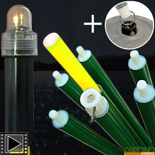 Kit Marqueur Atropa Atrotube V2 Complet Jaune 6.30m + Balise Lumineuse V3 Jaune + Support