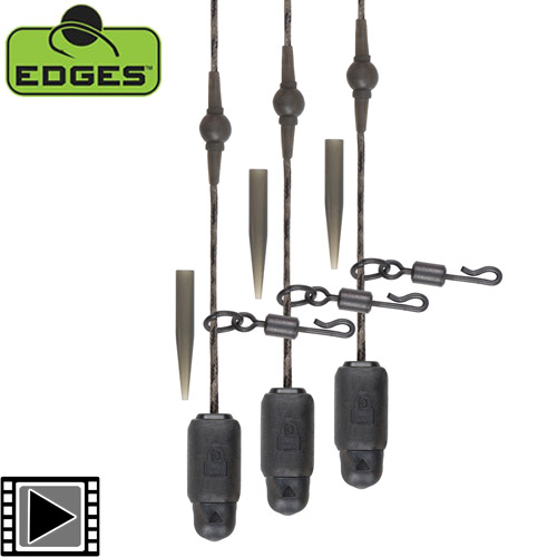 Kit Montage Fox Edges Naturals Heli-Clip 50lbs Copper Core (par 3)