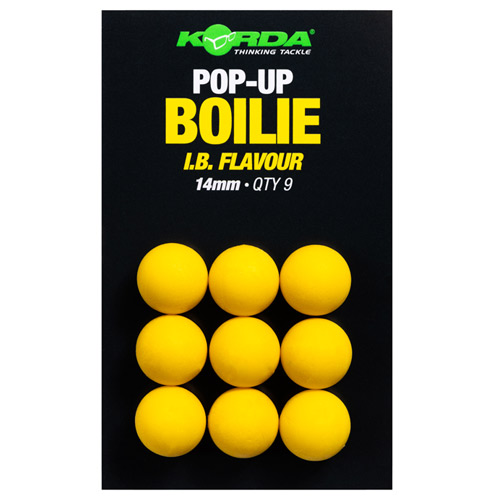 Bouillette Korda Plastic Pop Up IB Yellow 14mm (par 9)