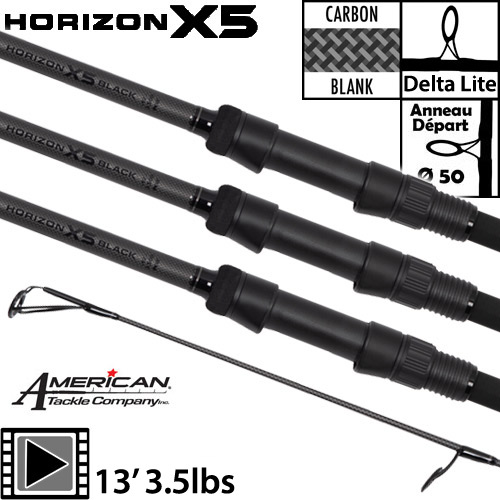 Fox Horizon X5 Black 50mm 13' 3.5lbs Rod (x3)