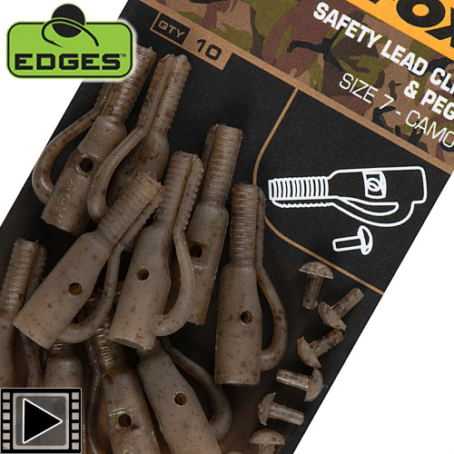 Fox Edges Camo Safety Lead Clip & Pegs T.7 (x10)