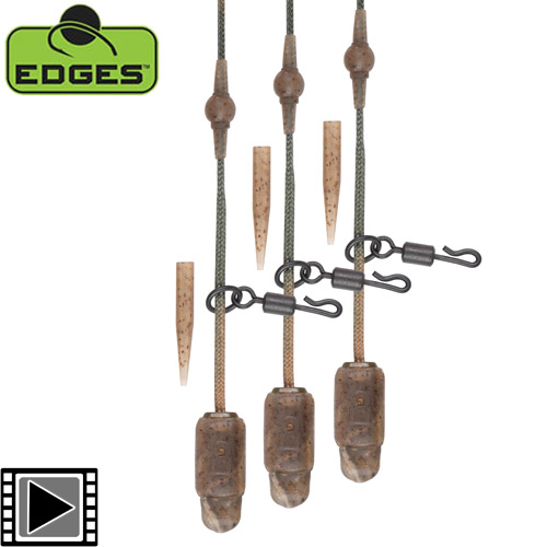 Kit Montage Fox Edges Camo Heli-Clip 50lbs Leadcore (par 3)