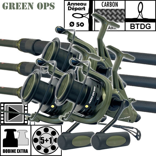Ensemble Ccarp Green OPS 50mm 12' 8000 (les 3) 