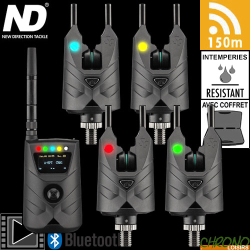 New Direction Tackle Smart Bite Alarm 4+1 (K9s+R9s) Set For Carp