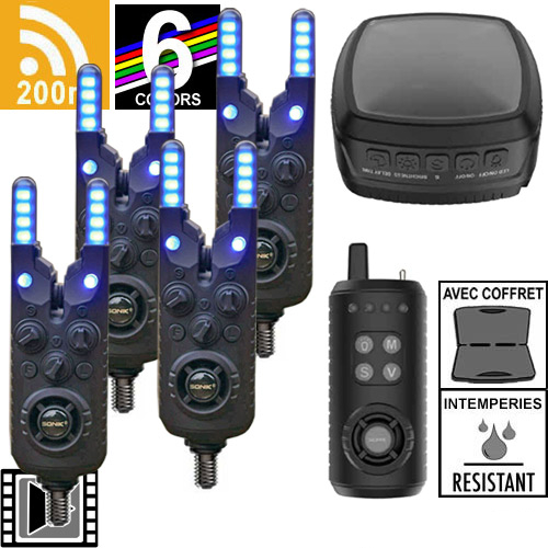 Sonik Gizmo2 Bite Alarm Set 4+1 + Biwy light