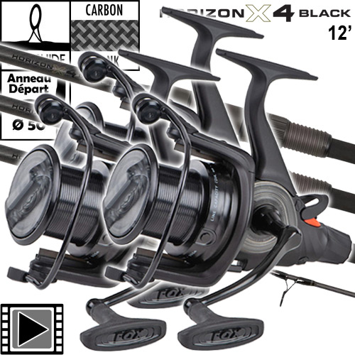 Canne Fox Horizon X4 Black 50mm 12' 3.5lbs Full Shrink EOS FS 12000 (les 3)
