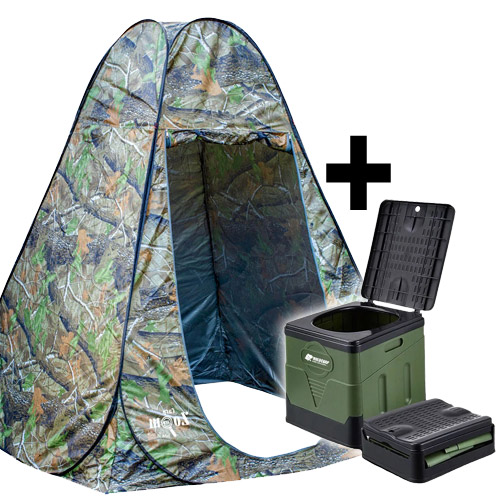 Holdcarp Portable Toilet with Pop Up Shelter Camou