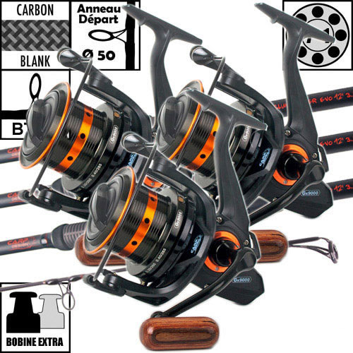 Ensemble Carp Design Slim Fighter Evo 12' 3.5lbs GK9000 (les 3)