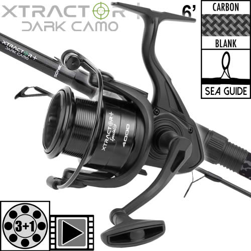 Sonik Xtractor+ Dark Camo 6' 3lbs Specialist 4000 Set