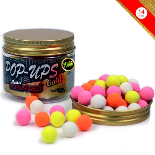 Pro Elite Baits Fluo Gold Pop Ups Robin Red 14/15mm 150ml