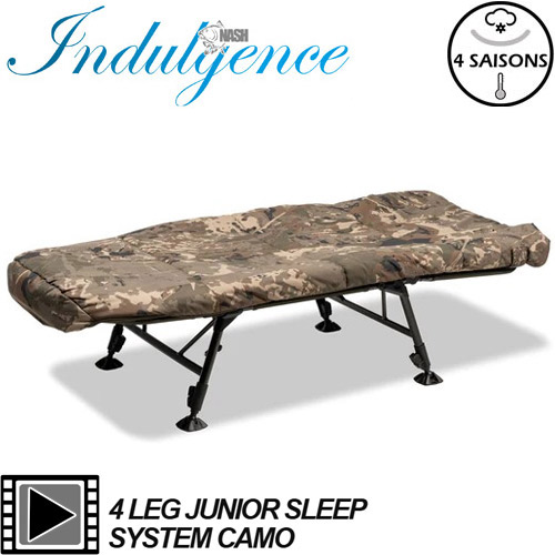 Bed Chair Nash Indulgence Junior SS Camo 4 pieds 4 saisons