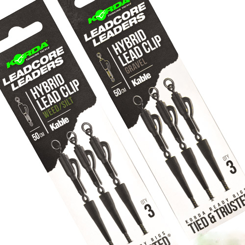 Montage Korda Leadcore Leader Hybrid Lead Clip 50cm (les 3)