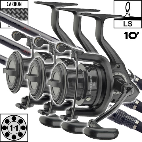 Daiwa Black Widow XT 50mm 10' 3.5lbs 25A Set (x3)