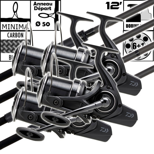 Daiwa Crosscast Z 12' 3.75lbs Emblem Carp 45 SCW QD Set (x4)