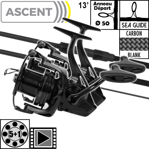 Ensemble Avid Carp Ascent 50mm 13' 4lbs Full Shrink Revolve 8000FD (les 2)
