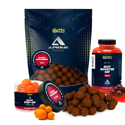 Pack Appâts Faith A-Prime Strawberry Scopex 16mm 1kg
