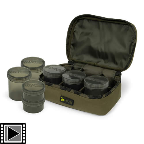 Trousse à Booster Avid Carp RVS Hookbait Pouch 8 Pots