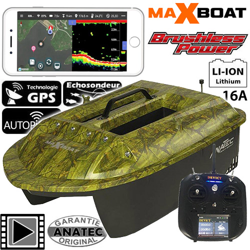 Barco Cebador Anatec Maxboat Litio 16A Brushless Oak DE-SR07 Autopiloto Fishing Robot