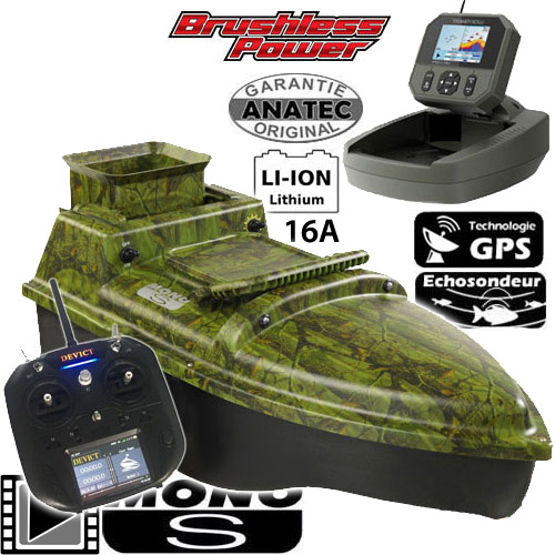 Barco Cebador Anatec Monocoque S Oak Lithium 16A Brushless DE-SR07 Echo GPS LBT-1