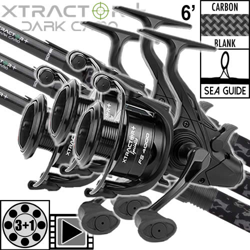Sonik Xtractor+ Dark Camo 6' 3lbs Specialist FS 4000 Set (x3)
