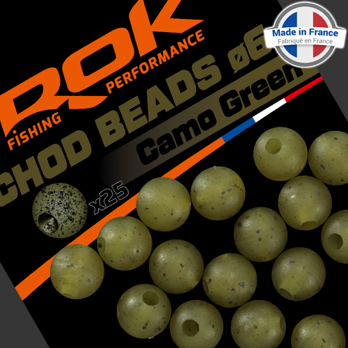 ROK Chod Beads Camo Green 6mm (x25)