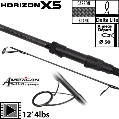 Canne Fox Horizon X5 Black 50mm 12' 4lbs