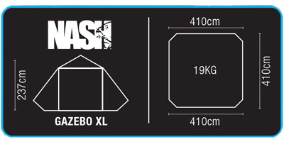 Nash banco Life Gazebo XL karpfenzelt Koch carpa 410x410x237cm t1310 New OVP