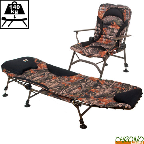 Pack bed level chair carp design camo line Chrono Carpe